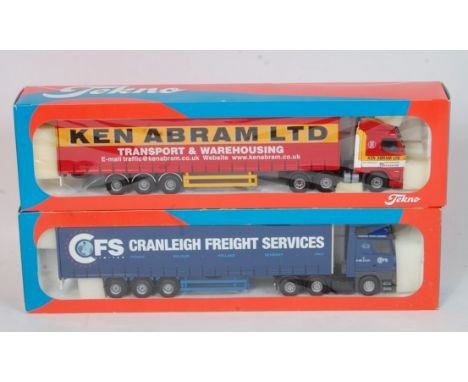 A Tekno 1/50 scale The British Collection boxed road transport diecast group to include a Ken Abram Ltd Volvo FH12 tractor un