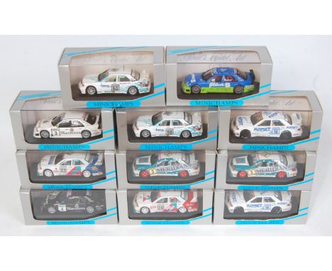 11 various plastic cased Minichamps 1/43 scale DTM and Highspeed racing diecasts to include a Team Persson, Mercedes C class 