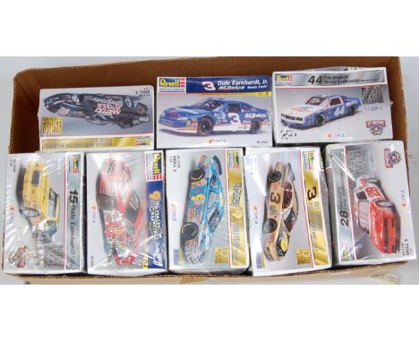 Eight various boxed as issued Revell Monogram 1/24 scale Nascar and stock car plastic kits to include No. 15 Dale Earnhardt T