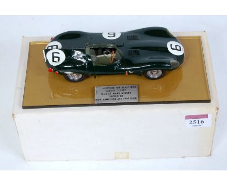 A Historic Replicars 1st Series limited edition 1/24 scale hand built model of a Jaguar D-type 1955 Le Mans winner as driven 