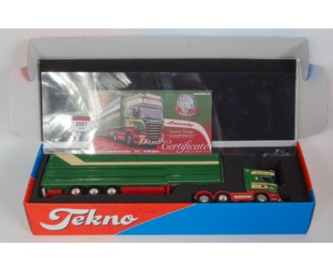 A Tekno No. 69896 1/50 scale boxed model of a Scania R580 Laverty livestock tractor unit and trailer, appears as issued in th