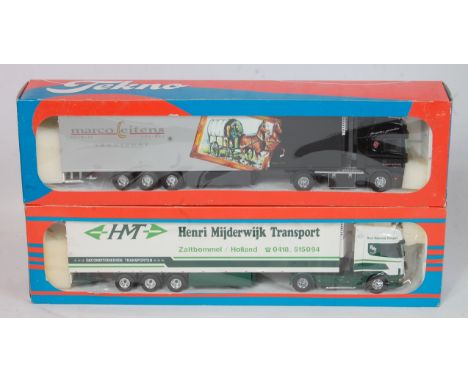 A Tekno 1/50 scale boxed road haulage diecast group to include a Henry Mijderwijk Transport Scania Arno's Dream tractor unit 