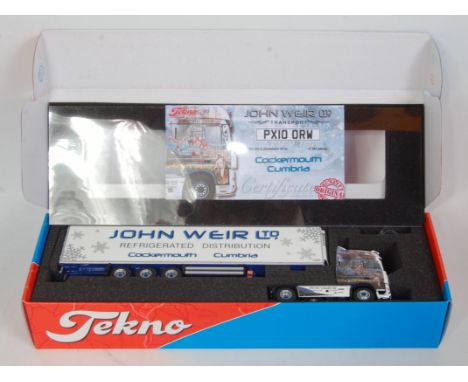 A Tekno 1/50 scale model of a Daf XF tractor unit with refrigerator trailer, John Weare Ltd Transport of Cockermouth, Cumbria