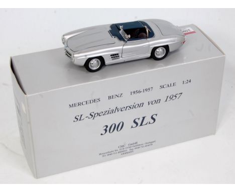 A CMC Exclusive Models 1/24 scale model No. M-014 model of a Mercedes Benz 1957 300 SLS open topped sports car, comprising si