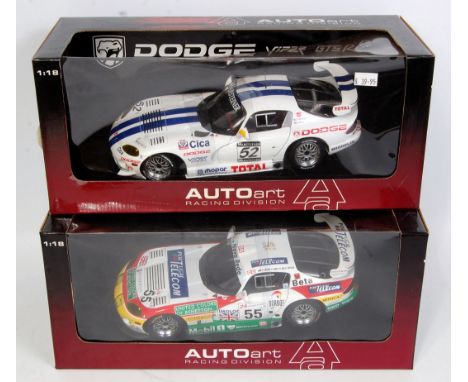 An Auto Art Racing Division Dodge Viper 1/18 scale diecast group to include a No. 89722 1977 Dodge Viper GTS-R Sebring No. 52