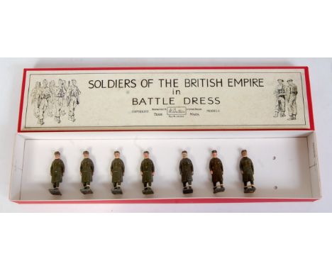 A Britains from set No. 1897 The Royal Army Medical Corps in battle dress with ambulance gift set, seven various loose marchi