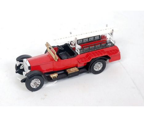 A Matchbox Models of Yesteryear Y6 Rolls Royce fire engine, pre-production model comprising of dull red body with matt black 