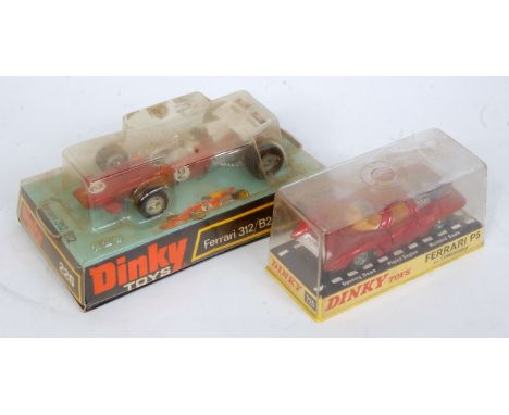 A Dinky Toys plastic cased and bubble packed racing diecast group to include a Dinky No 220 Ferrari P5, together with a bubbl