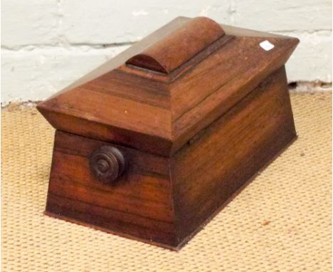Victorian rosewood sarcophagus shaped tea caddy