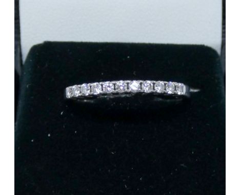 18ct white gold half-hoop diamond eternity ring, size R