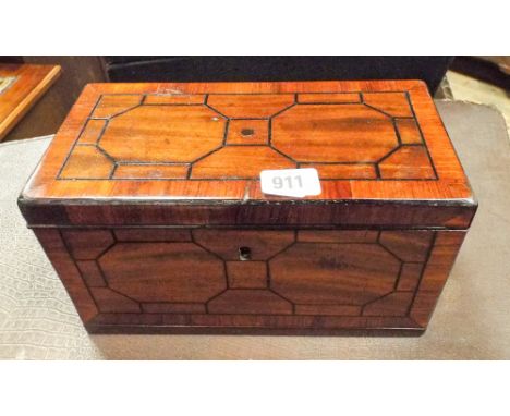 Victorian mahogany cross banded tea caddy 