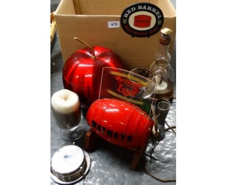 Watneys Export lager barrel lamp & other drinks related items 