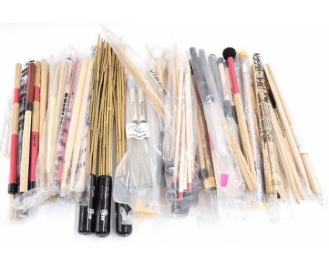 Quantity of new stock percussion sticks, wood shocks, stick brushes etc.