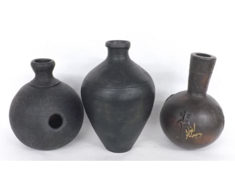 Three ceramic udu drums