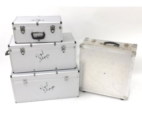 Good quality graduated set of three trunk cases; together with a large Five Star Cases flight case