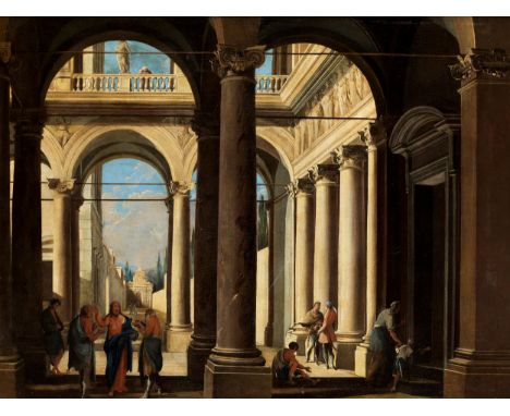 Viviano Codazzi (1603/1604 – 1670) und Micco Spadaro (1609 – 1675)KLASSISCHES ARCHITEKTURCAPRICCIOÖl auf Leinwand. Doubliert.
