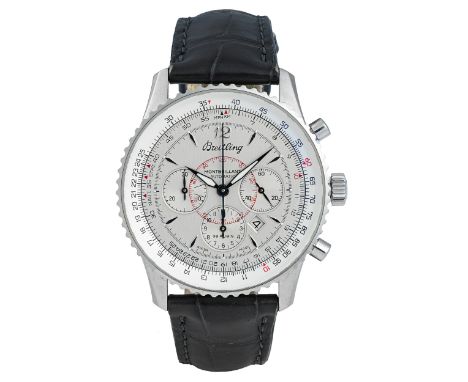 Breitling Chronograph „Montbrillant“Durchmesser: 38 mm.Stahl.Ca. 2005.BREITLING Chronograph „Montbrillant“ in Stahl. Silberne