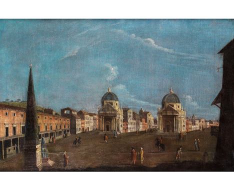 Italienischer Meister des 18. JahrhundertsRÖMISCHE VEDUTEÖl auf Leinwand. Doubliert.79 x 120 cm.In vergoldetem Profilrahmen.H