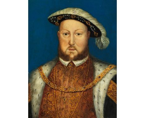 Hans Holbein d. J., 1497 Augsburg – 1543 London, Kreis desHEINRICH VIII VON ENGLANDÖl auf Eichenholz. Parkettiert.23,5 x 18,5
