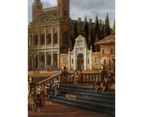 Jacobus Storck, 1641 Amsterdam – um 1692ANSICHT EINES GROSSEN MEDITERRANEN HAFENSÖl auf Holz.47 x 63 cm.Mittig unten auf der 