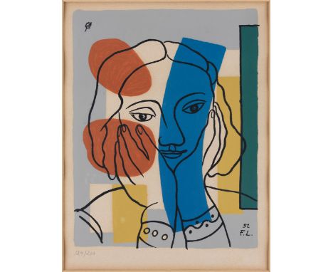 Fernand Léger, 1881 Argentan/ Orne – 1955 Gif-sur-YvettePORTRAIT DE FEMME, 1952Serigraphie.Sichtmaß: 37x 28,5 cm.Links unten 