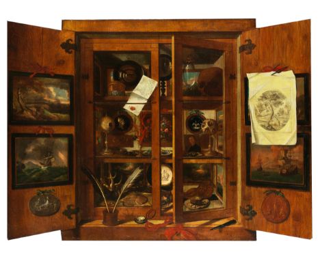 Andrea Domenico Remps, um 1620 – um 1699, zug.Tätig in Florenz in der zweiten Hälfte des 17. Jahrhunderts.WUNDERKAMMER-KABINE