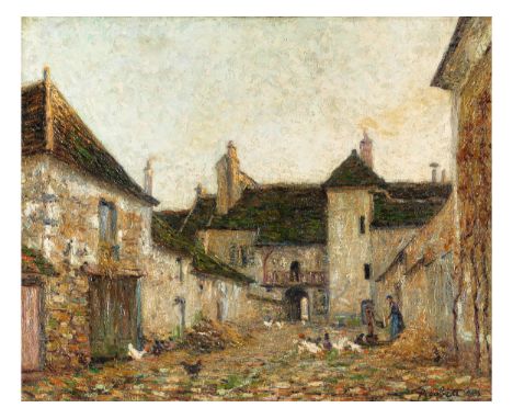 Francis Picabia, 1879 Paris – 1953 ebenda COUR DE FERME, LE SOIR, MORET, 1904Öl auf Leinwand.60,5 x 73,5 cm.Rechts unten sign
