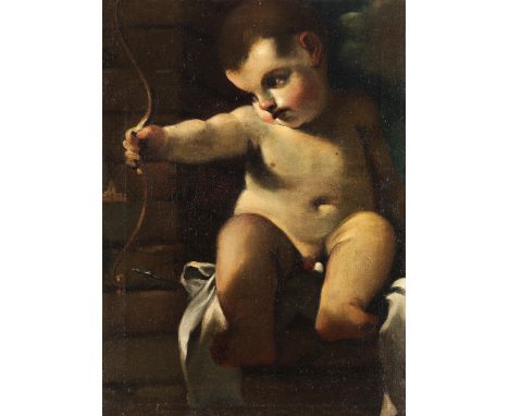 Giovanni Francesco Barbieri, genannt „Guercino“, 1591 Cento – 1666 BolognaAMORKNÄBLEIN MIT BOGEN AUF EINER MAUER oder zutreff