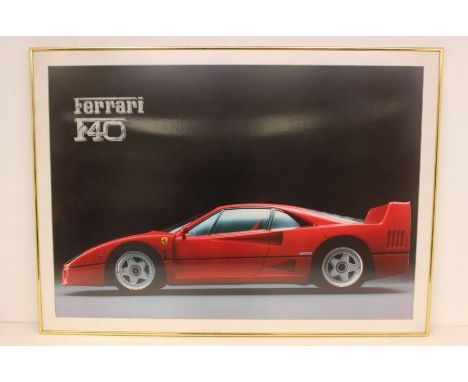 Ferrari: A pair of framed and glazed Ferrari posters / prints: F40 (landscape) and 328 (portrait). No signature or manufactur