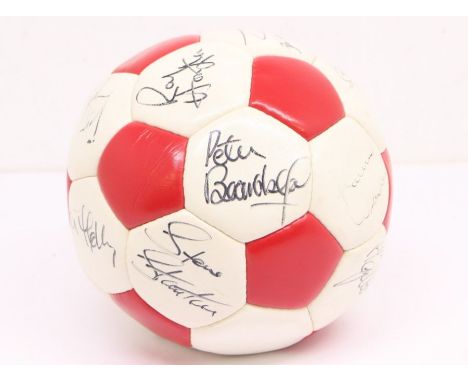 Liverpool: A 1990-91 season signed football, of various Liverpool squad members including Peter Beardsley, Ian Rush, Steve St