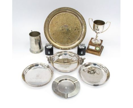 Nottingham Forest: A collection of assorted silver plated items, presented to Jimmy Gordon while he was a coach at Nottingham