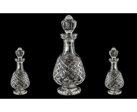 Waterford - Superb Cut Crystal Brandy Decanter ' Alana ' Pattern. Comes with Original Box and Booklets. Height 13 Inches - 32