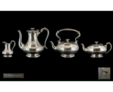 Large &amp; Impressive Elkington &amp; Co Silver Plated Late 20th Century Set comprising of four pieces; Teapot, Coffee Pot, 