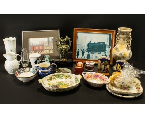 A Good Collection of Assorted Ceramics Aynsley Wild Tudor Vase Wedgwood Fallow deer milk jug with silver background, Chinese 