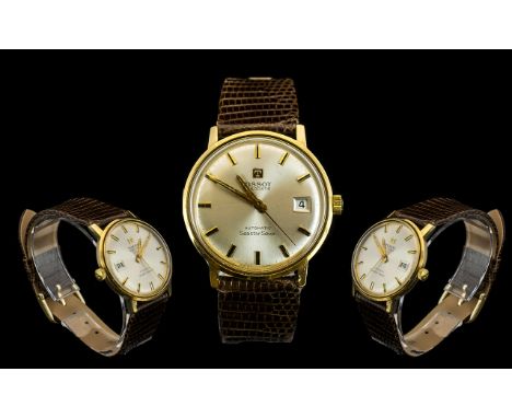 Tissot 1960's 9ct Gold Visodate Seastar Seven Automatic / Mechanical Wrist Watch. Hallmarked to Back Cover with Later Strap. 