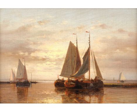 Abraham Hulk Snr. (1813-1897) Shipping in a stiff breeze Signed, oil on canvas, together with a companion by the same hand de