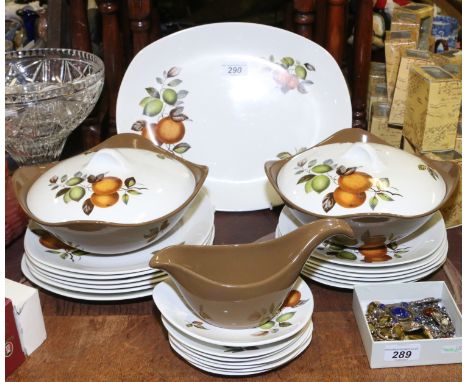 A Midwinter Stylecraft part dinner service comprising two tureens, six dinner plates bread plates and side plates