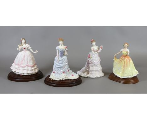 Three Royal Worcester limited edition figurines, two 'splender at court' 5612/12500 'the masquerade begins 8211/1250 and 'Deb