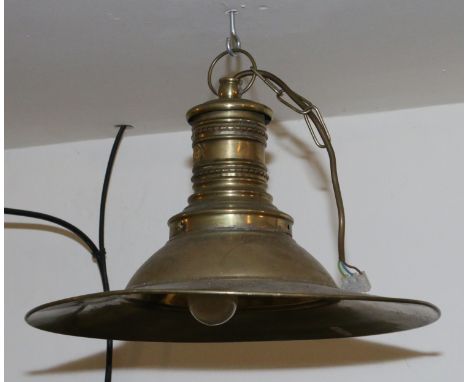 A brass LB & LSCR ceiling light