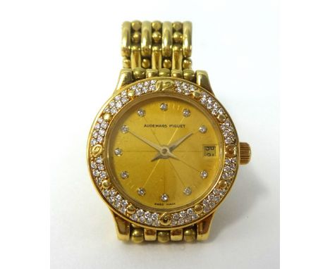 Audemars Piguet, a Ladies 18ct diamond set wrist watch, boxed.