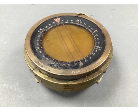 RAF Type P4 Aircraft Compass, with attached plate, crown above, A.M Ref No 6A/01227.