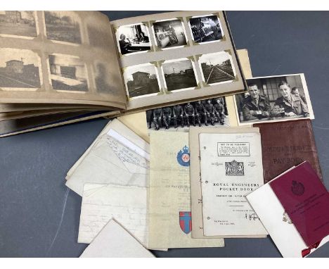 Post WWII British Army Royal Engineers Soldier's Photograph Album with photographs of service personnel and German railway in