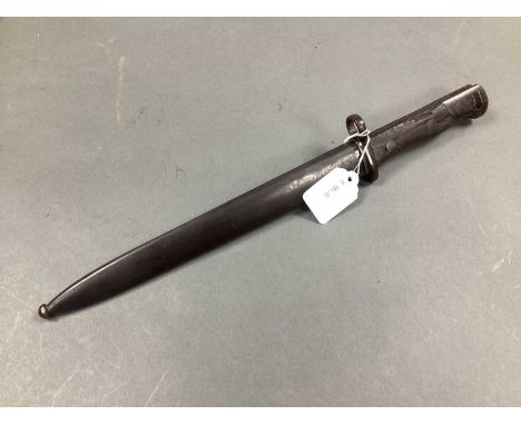 Siamese Thai Type 45 M1903 Mauser Bayonet and Scabbard, blade marked with Siamese characters.