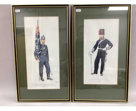 Print 'Commanding Officer Sheffield Artillery Volunteers 1862', artist monogram lower right, print 'Ensign Regimental Colour 