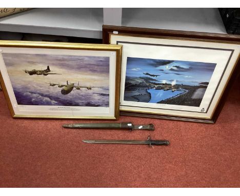 WWII US Model 1917 Bayonet, Scabbard and Home Guard Frog, plus After C. Leslie Matthews (XX Century), *ARR, print '100 Group 