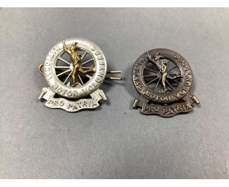 Scarce WWI National Motor Volunteers Cap Badge, brass mounted figure of Mercury mounted on wheel, maker 'J R Gaunt London' ta