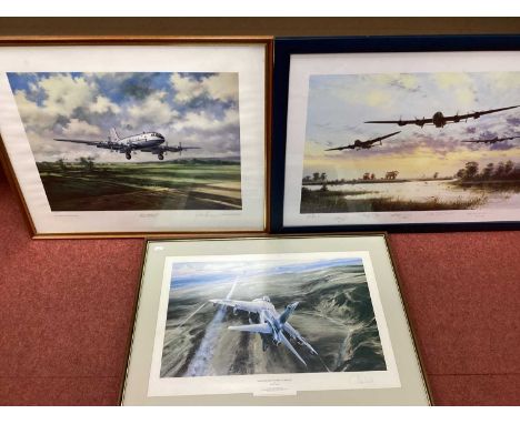 After Robert Taylor (1946-2024) * ARR 'Air Strike Over West Falkland' print, signed in pencil lower right by Fleet Air Arm Pi