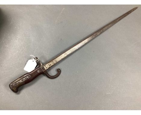 XIX Century French Model 1874 Gras Bayonet, manufacturer mark Mre d'Armes St Etienne Janvier 1899 (?)