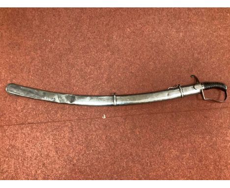 Napoleonic Wars British Pattern 1796 Light Cavalry Sword and Scabbard, both heavily polished, blade marked with elaborate etc