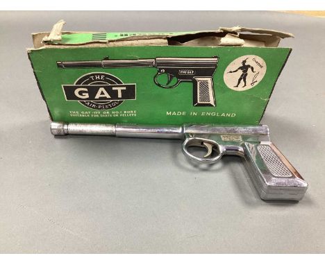 Vintage Gat Chrome -177 Air Pistol, with paper instructions and original box, (crushed).